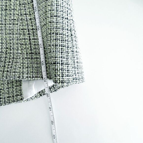 Tahari Womens Tweed Blazer Jacket Formal Long Sleeve Black Green White Petite 2 - Picture 6 of 7